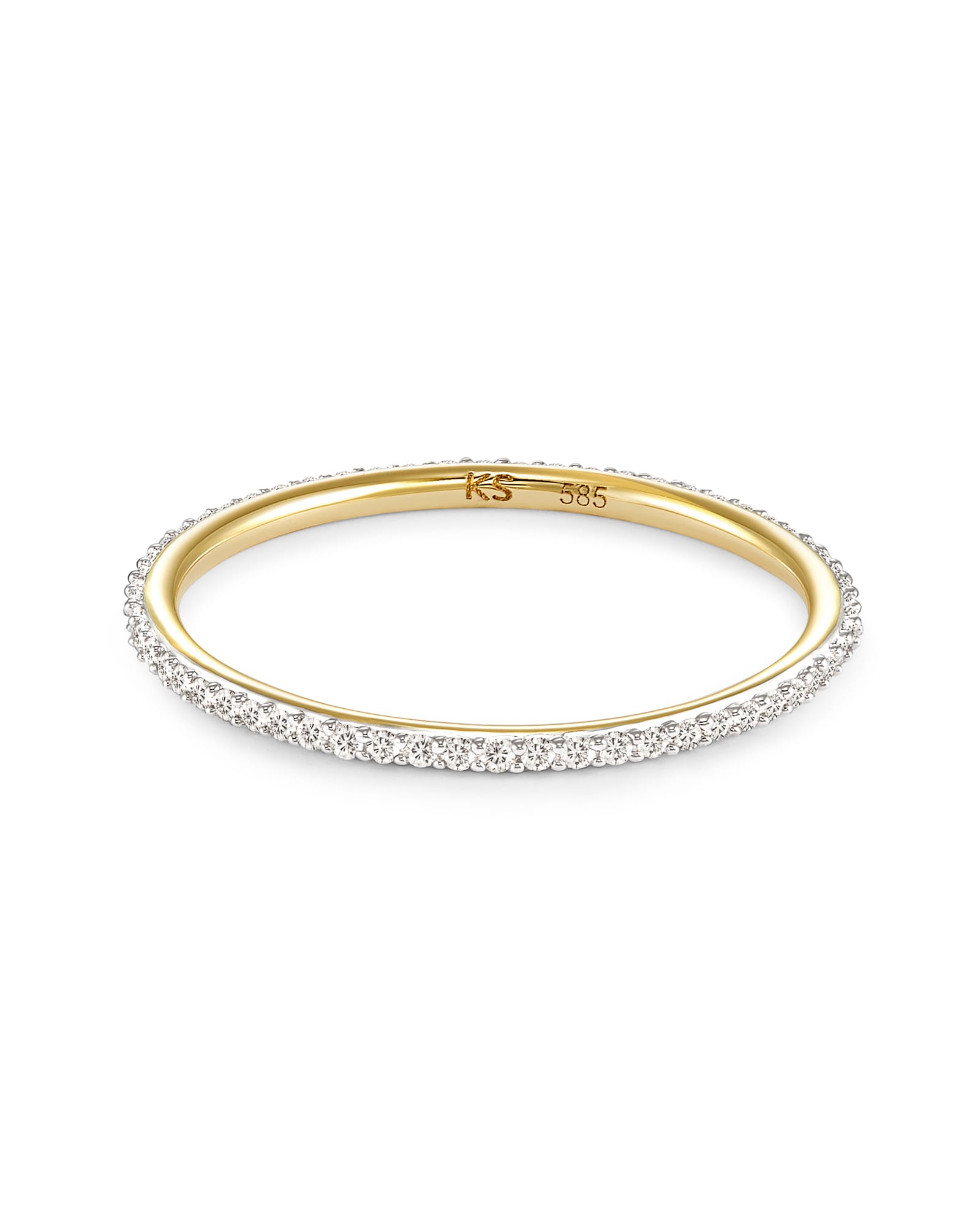 Kendra Scott Angelina 14k Yellow Gold Band Ring in White Diamond | Diamonds | Size 8